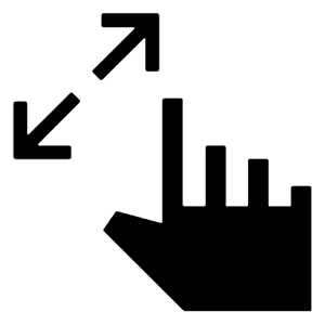 Pinch Zoom Out Fill Icon from Sharp Fill - Material Symbols Set