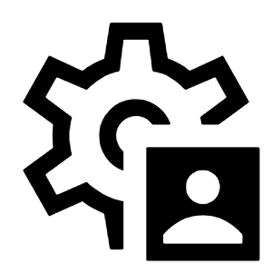 Settings Account Box Icon from Sharp Line - Material Symbols Set