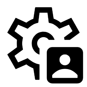 Settings Account Box Icon from Outlined Line - Material Symbols Set
