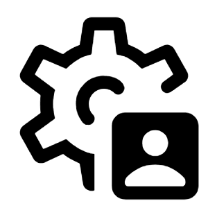 Settings Account Box Icon from Rounded Line - Material Symbols Set