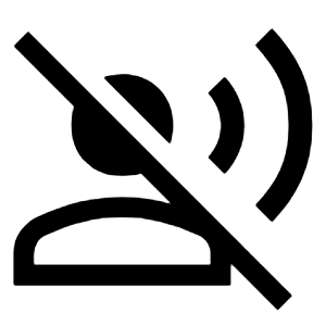Voice Over Off Icon from Sharp Line - Material Symbols Set