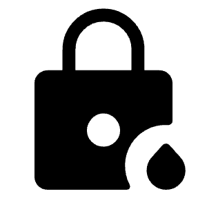 Water Lock Fill Icon from Rounded Fill - Material Symbols Set