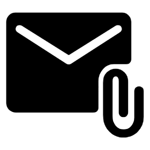 Attach Email Fill Icon from Rounded Fill - Material Symbols Set