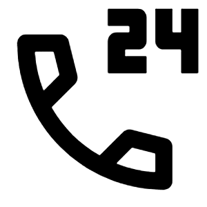 Call 24 Hours Icon from Outlined Line - Streamline Material Free Set