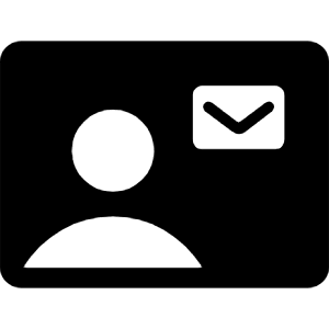 Contact Mail Fill Icon from Rounded Fill - Material Symbols Set