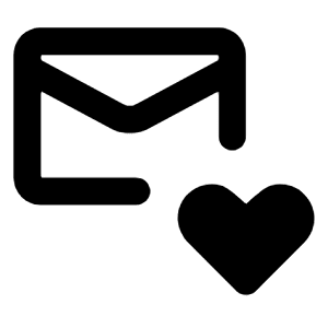 Heart Email Favorite Icon from Rounded Line - Streamline Material Free Set