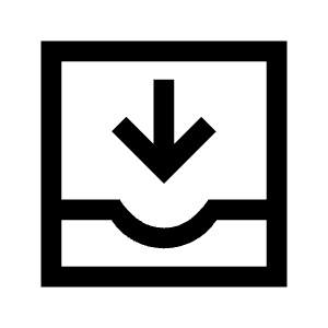 Move To Inbox Icon from Sharp Line - Material Symbols Set