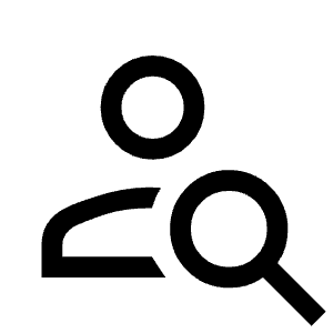 Person Search Icon from Sharp Line - Material Symbols Set