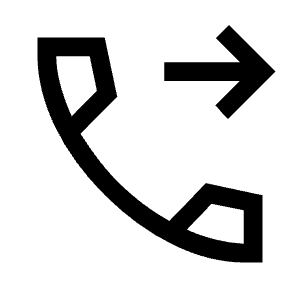 Phone Forwarded Icon from Sharp Line - Material Symbols Set