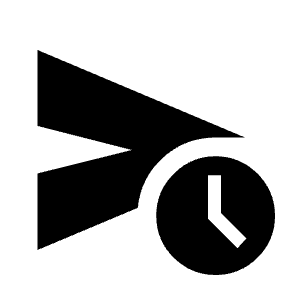 Schedule Send Fill Icon from Sharp Fill - Material Symbols Set