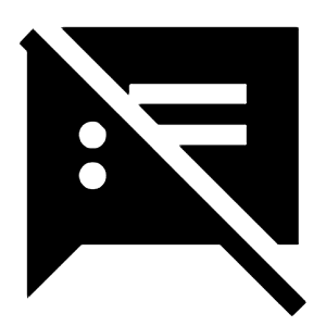 Speaker Notes Off Fill Icon from Sharp Fill - Material Symbols Set