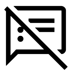 Speaker Notes Off Icon from Outlined Line - Material Symbols Set