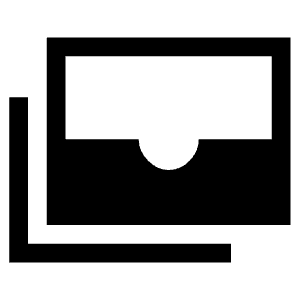 Stacked Inbox Fill Icon from Sharp Fill - Material Symbols Set