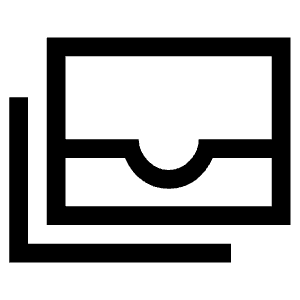 Stacked Inbox Icon from Sharp Line - Material Symbols Set