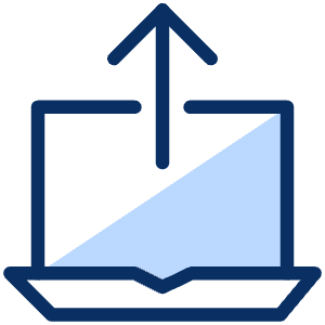 Laptop Upload Icon from Cyber Duotone - Free Set