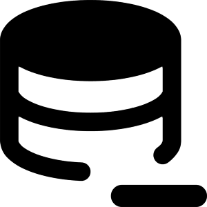 Database Subtract 1 Icon from Core Remix - Free Set