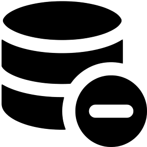 Database Subtract 2 Raid Storage Code Disk Programming Database Array Hard Disc Minus Icon from Core Solid - Free Set