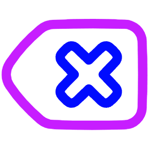 Delete Keyboard Icon from Plump Neon - Free Set