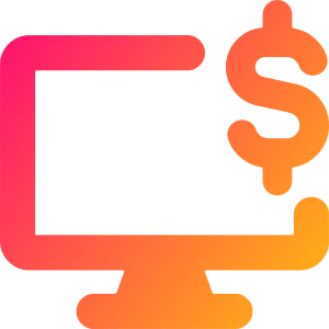 Desktop Dollar Icon from Core Gradient - Free Set