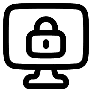Desktop Lock Icon from Plump Line - Free Set