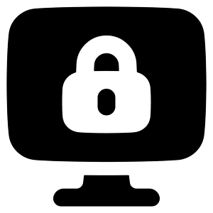 Desktop Lock Icon from Plump Solid - Free Set