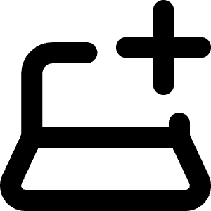 Laptop Add Plus Icon from Micro Line - Free Set