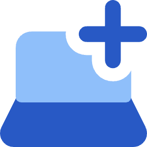 Laptop Add Plus Icon from Core Flat Set