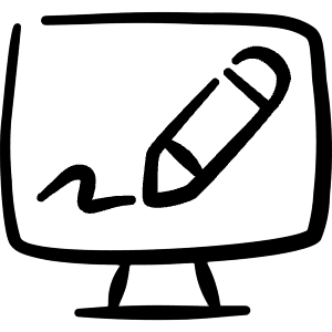 Desktop Action Monitor Edit Icon from Freehand Line - Free Set