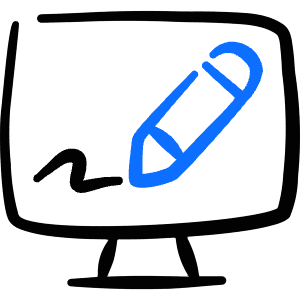 Desktop Action Monitor Edit Icon from Freehand Duotone - Free Set