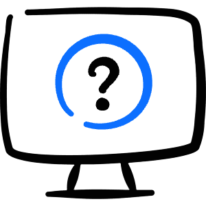Desktop Action Monitor Question Icon from Freehand Duotone - Free Set