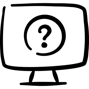 Desktop Action Monitor Question Icon from Freehand Line - Free Set