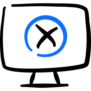 Desktop Action Monitor Remove Icon from Freehand Duotone - Free Set