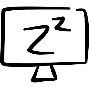 Desktop Action Monitor Screen Sleep 2 Icon from Freehand Line - Free Set