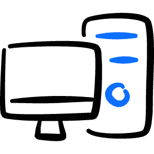 Desktop Computer Pc Icon from Freehand Duotone - Free Set