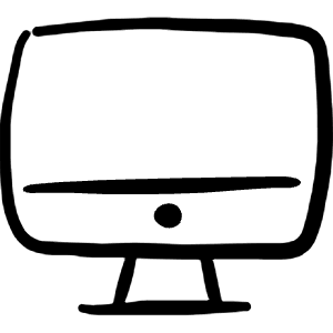 Desktop Monitor Icon from Freehand Line - Free Set