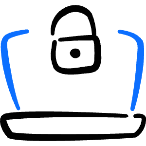 Laptop Action Lock Icon from Freehand Duotone - Free Set
