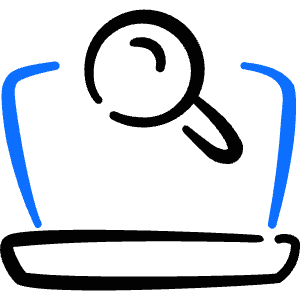 Laptop Action Search Icon from Freehand Duotone - Free Set