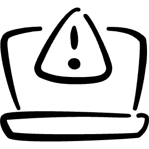 Laptop Action Warning Icon from Freehand Line - Free Set