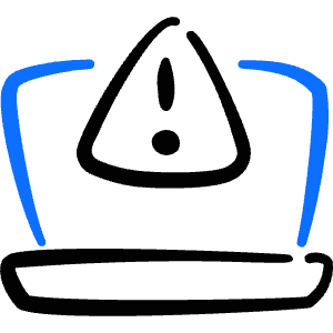 Laptop Action Warning Icon from Freehand Duotone - Free Set