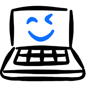 Laptop Computer Smiley Icon from Freehand Duotone - Free Set