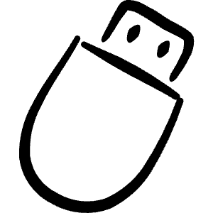 Memory Flash Drive Icon from Freehand Line - Free Set