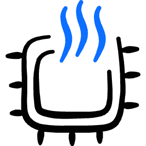 Microprocessor Computer Chip Overheat Icon from Freehand Duotone - Free Set