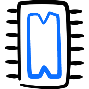 Microprocessor Computer Chip Processor Icon from Freehand Duotone - Free Set
