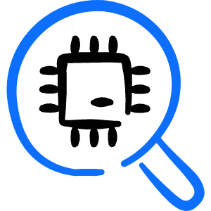 Microprocessor Computer Chip Search Icon from Freehand Duotone - Free Set
