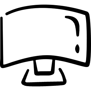 Screen Curved Icon from Freehand Line - Free Set