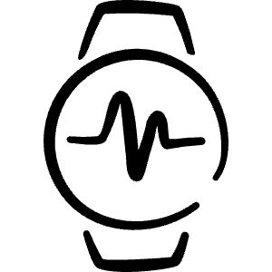 Smart Watch Circle Graph Line Icon from Freehand - Free Set