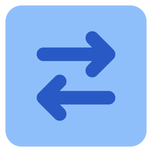 Line Arrow Transfer Horizontal Square 2 Icon from Core Flat Set