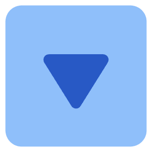 Tailless Triangle Arrow Down Square Icon from Core Flat Set