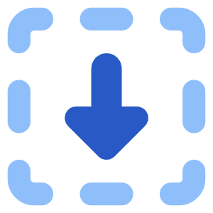 Triangle Arrow Down Dashed Square Icon from Core Flat Set