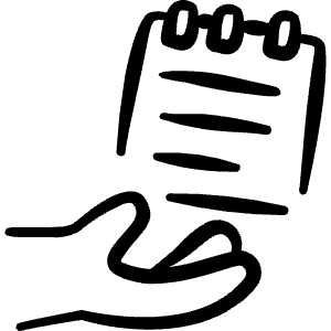 Notes Hand Icon from Freehand Line - Free Set